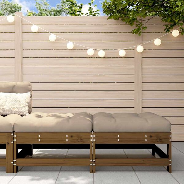 vidaXL Repose-pieds de jardin avec coussins lot de 2 marron miel