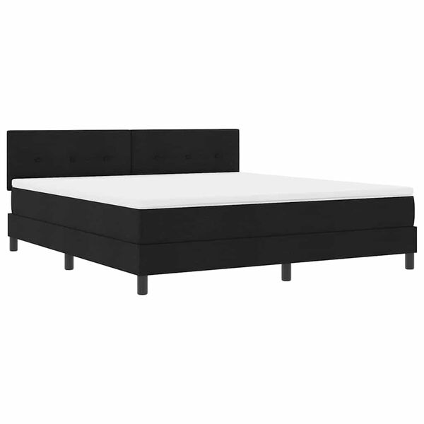 vidaXL Lit &agrave; ressorts avec matelas Noir 180 x 200 cm tissu