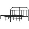 vidaXL Cadre de lit m&eacute;tal sans matelas avec t&ecirc;te de lit noir 140x200cm
