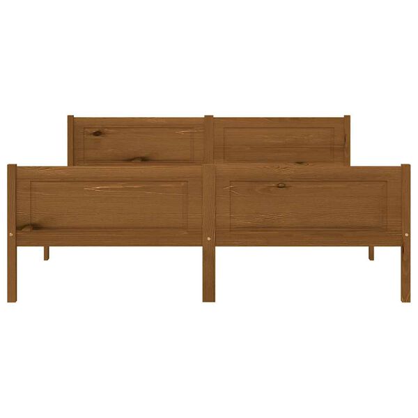 vidaXL Cadre de lit sans matelas pin massif marron miel 160x200 cm