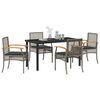 vidaXL Ensemble de salle &agrave; manger pour jardin 5 pcs Gris polyrotin