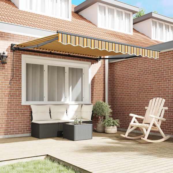 vidaXL Auvent R&eacute;tractable Jaune et Gris 300 x 250 cm