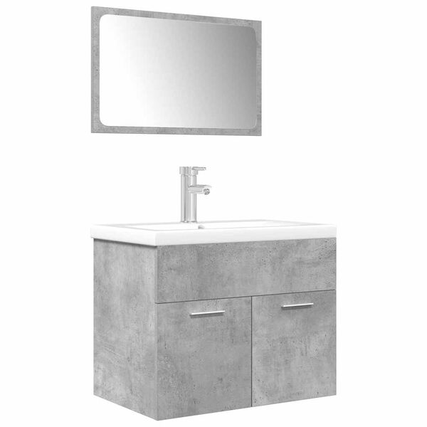 vidaXL Ensemble de meubles de salle de bain 3 pcs gris b&eacute;ton