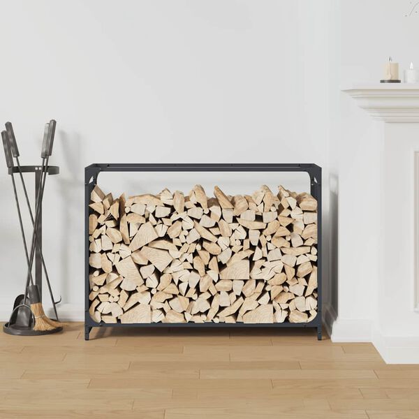 vidaXL Portant de bois chauffage anthracite 90x28x65 cm