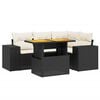 vidaXL Salon de jardin 5 pcs avec coussins noir r&eacute;sine tress&eacute;e