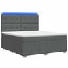 vidaXL Lit boxspring LED avec matelas Gris fonc&eacute; 160 x 200 cm Tissu