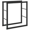 vidaXL Portant de bois de chauffage noir 55x30x61 cm acier