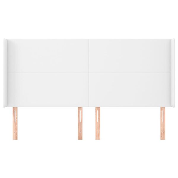 vidaXL T&ecirc;te de lit avec oreilles Blanc 163x23x118/128 cm Similicuir