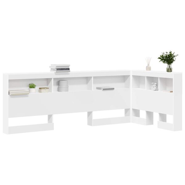 vidaXL T&ecirc;te de lit de rangement Blanc 90 cm Bois d'ing&eacute;nierie