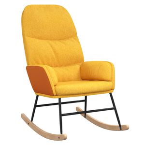 vidaXL Chaise &agrave; bascule Jaune moutarde Tissu