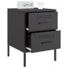 vidaXL Table de chevet noir 36x39x50,5 cm acier