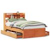vidaXL Lit biblioth&egrave;que sans matelas cire marron 120x200 cm pin massif