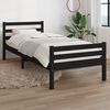 vidaXL Cadre de lit sans matelas noir bois massif 100x200 cm