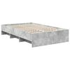 vidaXL Cadre de lit Gris b&eacute;ton 120 x 123 cm Bois d'ing&eacute;nierie