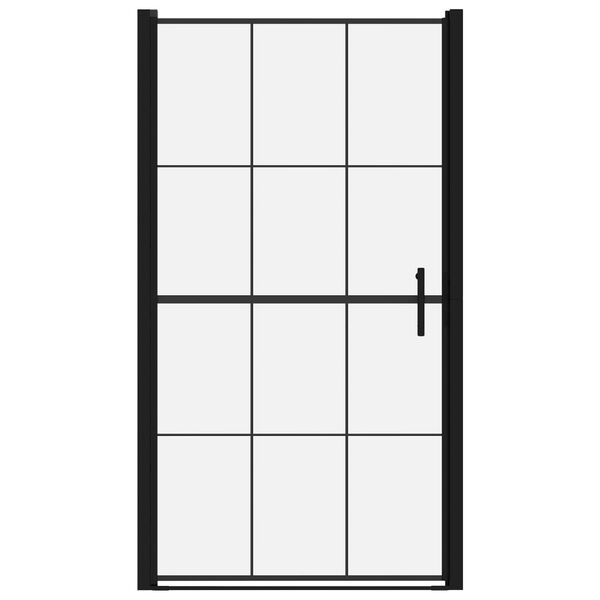 vidaXL Porte de douche verre tremp&eacute; 100x178 cm noir