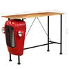 vidaXL Table de bar forme de tracteur Bois de manguier massif Rouge