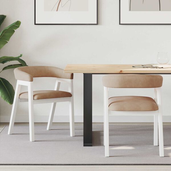 vidaXL Chaises de salle &agrave; manger 2 pcs Blanc 54 x 57 x 73 cm