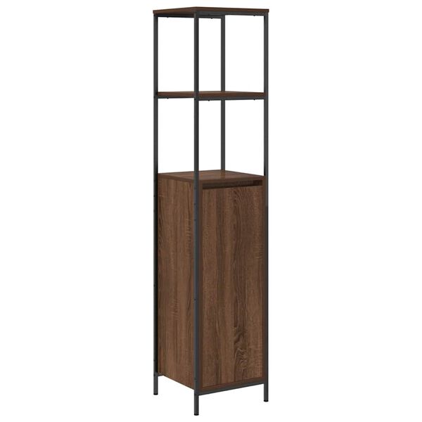 vidaXL Meuble de salle de bain avec &eacute;tag&egrave;res ch&ecirc;ne marron 36x35x165 cm