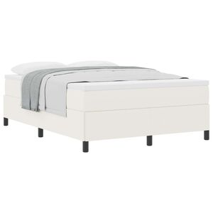 vidaXL Cadre de lit Cr&egrave;me 140 x 190 cm Tissu en velours c&ocirc;tel&eacute;