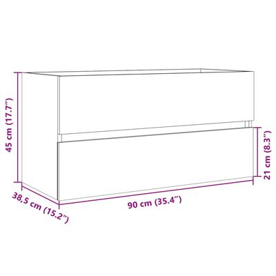 vidaXL Armoire d'évier Chêne sonoma 90x38,5x45 cm Aggloméré