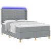 vidaXL Lit &agrave; ressorts avec matelas Gris clair 160 x 200 cm tissu