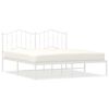 vidaXL Cadre de lit m&eacute;tal sans matelas et t&ecirc;te de lit blanc 180x200 cm