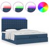 VidaXL Cadre de lit ottoman avec matelas bleu 180x200 cm tissu