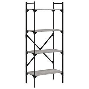 vidaXL Biblioth&egrave;que &agrave; 4 niveaux sonoma gris 56x31,5x138,5 cm