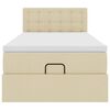 vidaXL Lit ottoman avec matelas cr&egrave;me 90x200 cm tissu