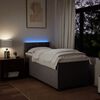 vidaXL Sommier &agrave; lattes de lit avec matelas Taupe 90x200 cm Tissu