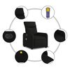 vidaXL Fauteuil de massage inclinable &eacute;lectrique Noir Tissu