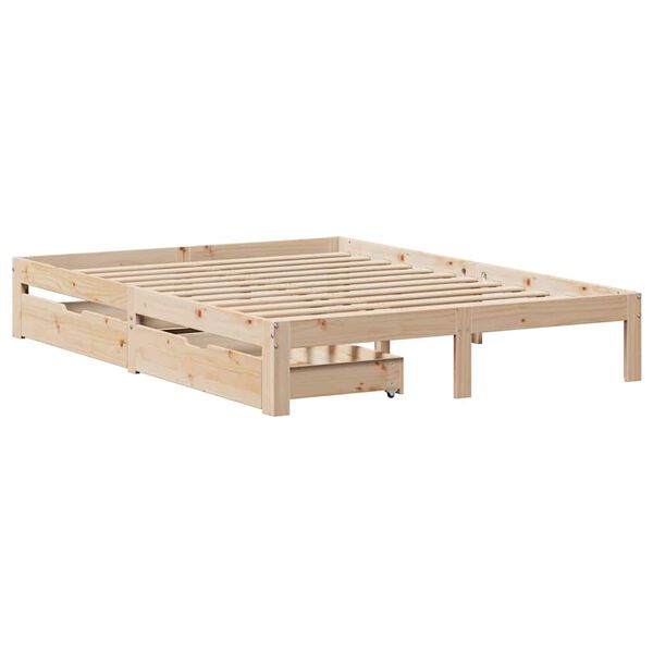 vidaXL Cadre de lit avec tiroirs sans matelas 135x190 cm