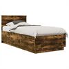 vidaXL Cadre de lit Ch&ecirc;ne fum&eacute; 90 x 190 cm Bois d'ing&eacute;nierie