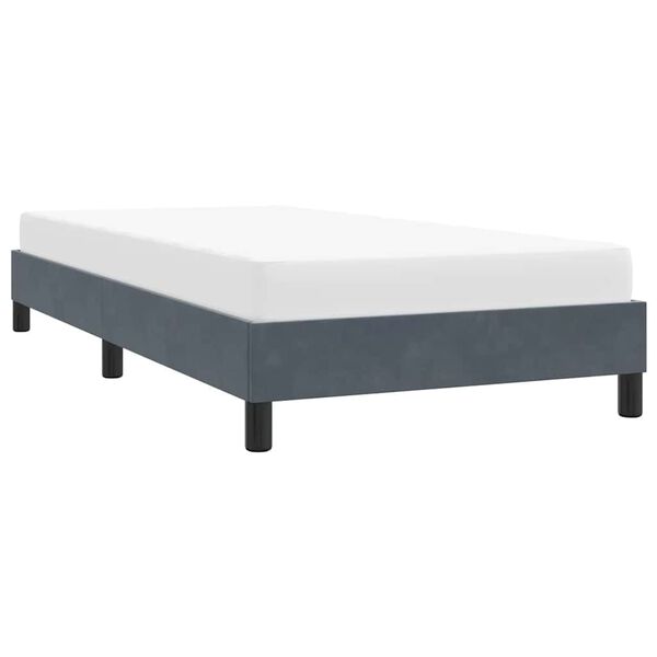 vidaXL Cadre de lit sans matelas gris foncé 100x210 cm velours