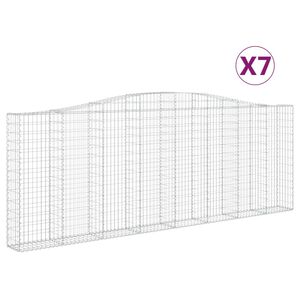 vidaXL Paniers &agrave; gabions arqu&eacute;s 7 pcs 400x30x140/160 cm Fer galvanis&eacute;