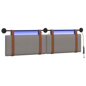vidaXL T&ecirc;te de lit suspendue Taupe PU antique