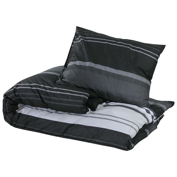 vidaXL Ensemble de housse de couette noir et blanc 240x220 cm Coton