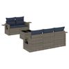 vidaXL Ensemble de canap&eacute; de jardin 6 pcs avec coussins gris r&eacute;sine tress&eacute;e