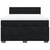 vidaXL Sommier &agrave; lattes de lit avec matelas Noir 140x200 cm Velours