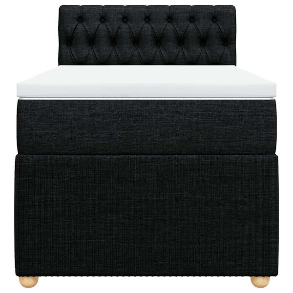 vidaXL Sommier &agrave; lattes de lit avec matelas Noir 90x200 cm Tissu