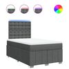 vidaXL Sommier &agrave; lattes de lit avec matelas gris fonc&eacute; 120x190cm tissu