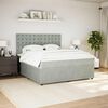 vidaXL Sommier &agrave; lattes de lit et matelas Gris clair 180x200cm Velours