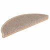 vidaXL Tapis d'escalier autocollants 15 pcs 56x17x3 cm Beige clair