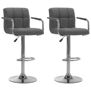 vidaXL Chaises de bar lot de 2 gris clair tissu