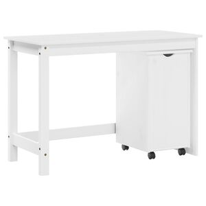 vidaXL Ensemble bureau et armoire 2 pc Blanc Bois de pin massif
