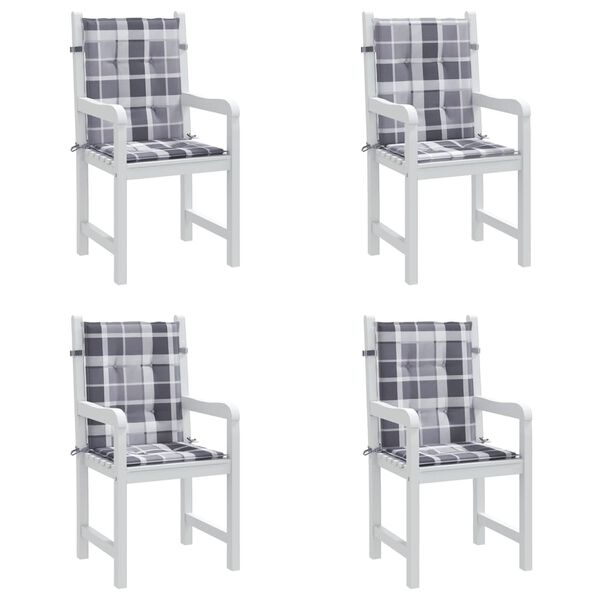 vidaXL Coussins de chaise de jardin &agrave; dossier bas lot de 4