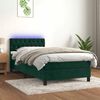 vidaXL Sommier &agrave; lattes de lit avec matelas et LED Vert fonc&eacute; 90x190cm