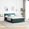 vidaXL Lit &agrave; ressort LED avec matelas Vert fonc&eacute; 140 x 190 cm Velours