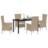 vidaXL Ensemble de salle &agrave; manger pour jardin 5 pcs Beige polyrotin