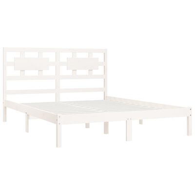 vidaXL Cadre de lit Blanc Bois de pin massif 120x200 cm